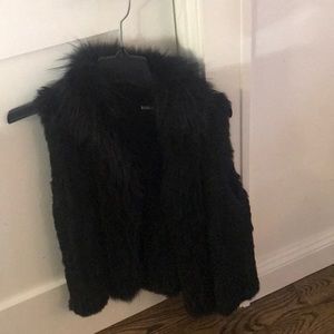 Black fur vest